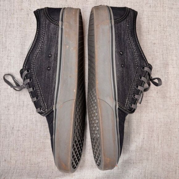 Vans Chukka Low Shoes Grey Black‎ Chambray Lace Up Low Top Skater Men's Size 9 - Picture 10 of 11